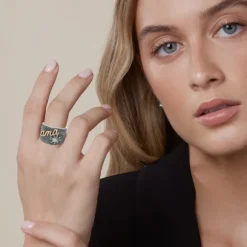 Anillo Ama de Plata y Lámina de Oro