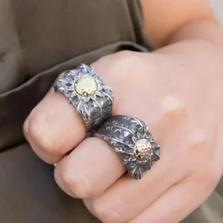 Anillo Ametsa Eguzkilore Dorado