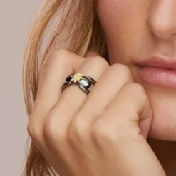 Anillo Bayona Rutenio y Eguzkilore Dorado