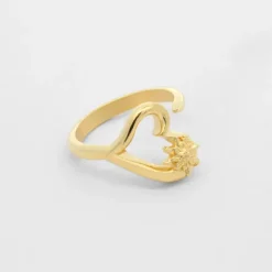 Anillo Bihotza de Plata Dorada