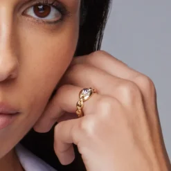 Anillo Donna Plata Dorada Eguzkilore Plata