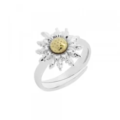 Anillo Eguzkilore de Plata Bicolor Ajustable