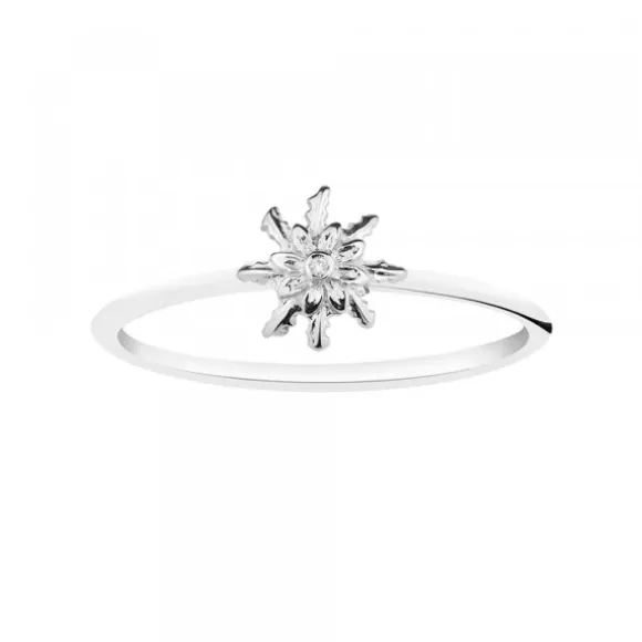 Anillo Eguzkilore Oro Blanco y Brillante