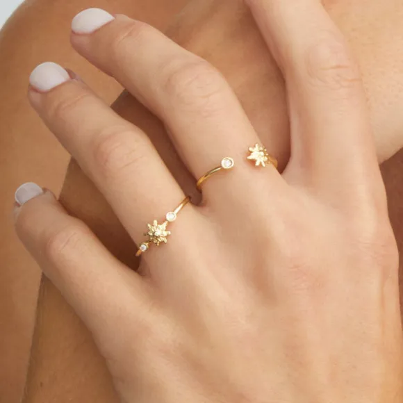 Anillo Eguzkilore Oro y Diamante Apertura