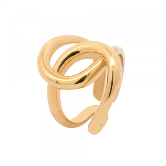 Anillo Hariak Entrelazado Plata Dorada