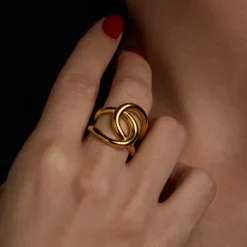 Anillo Hariak Entrelazado Plata Dorada