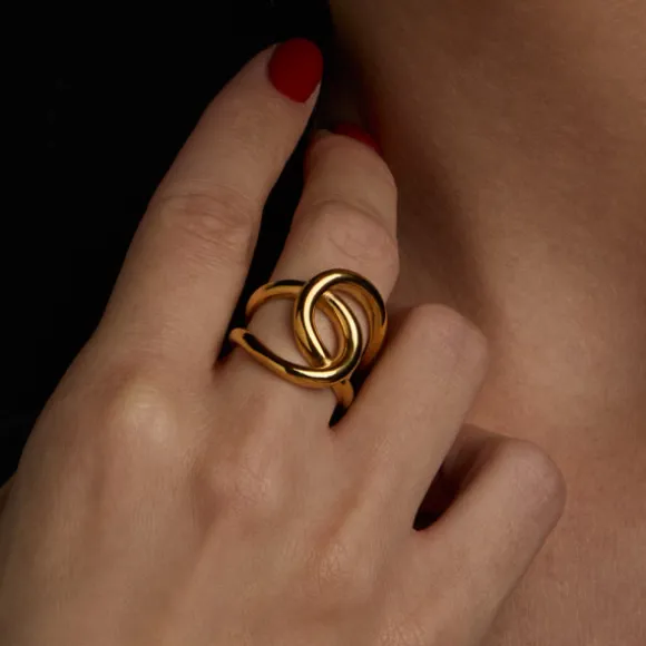 Anillo Hariak Entrelazado Plata Dorada