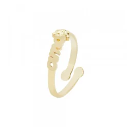 Anillo Letras Ama Plata Dorada