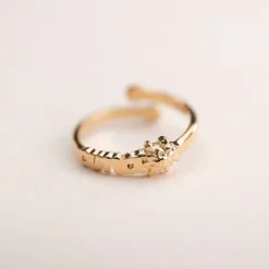 Anillo Letras Ama Plata Dorada