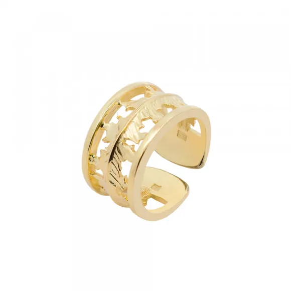 Anillo Mari Plata Dorada Ajustable