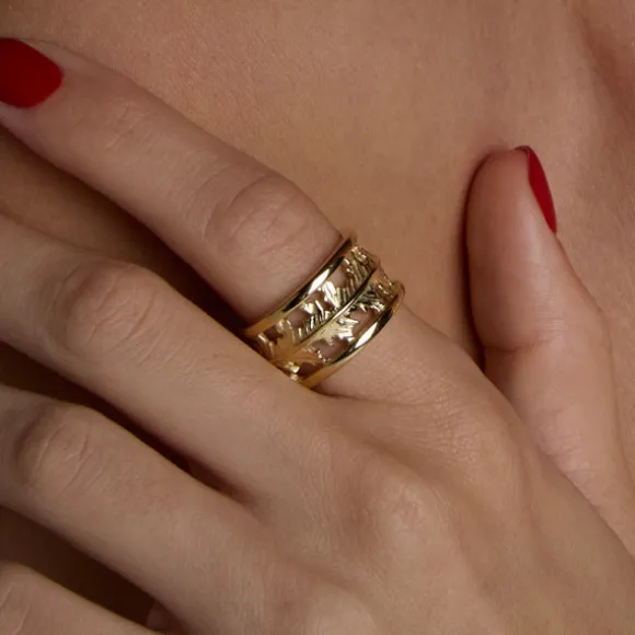 Anillo Mari Plata Dorada Ajustable