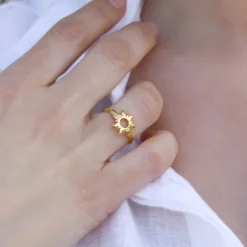 Anillo Mountain Plata Dorada para Mujer