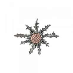 Broche Eguzkilore Plata con Circonitas Verdes 38mm