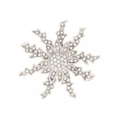 Broche Eguzkilore Plata y Cristales Blancos