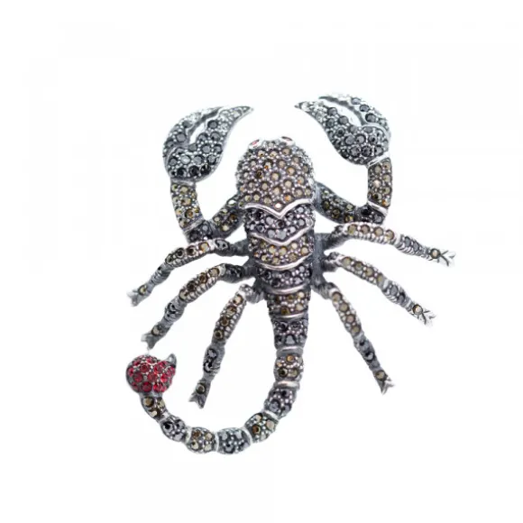 Broche Escorpión Plata Multicolor