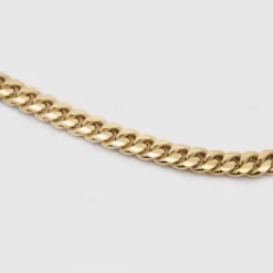 Cadena Cubana de Plata Dorada 5mm