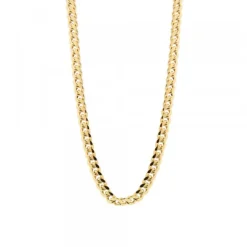 Cadena Cubana de Plata Dorada 5mm