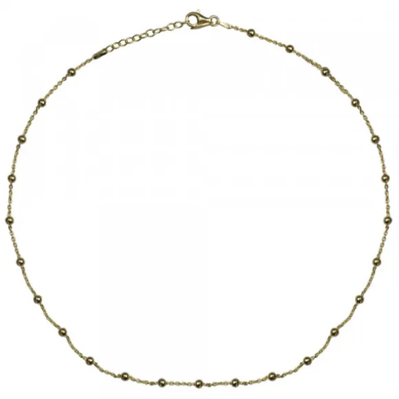 Cadena Forza de Plata Dorada 0.40 con Bolitas