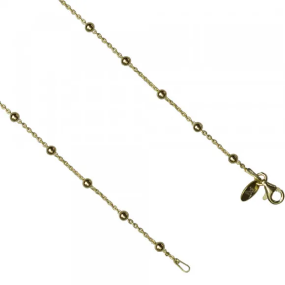 Cadena Forza de Plata Dorada 0.40 con Bolitas