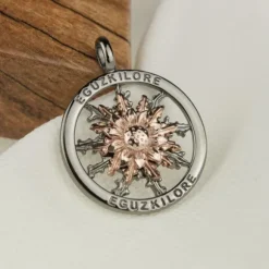 Cerco Eguzkilore Plata Negra y Rosa Personalizable