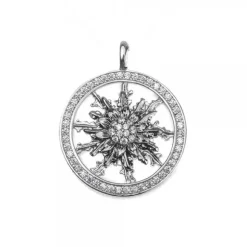 Cerco Eguzkilore Plata Negra y Circonitas Personalizable