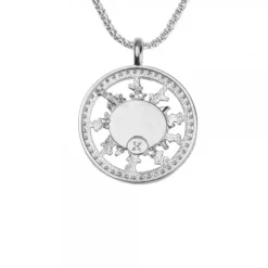 Cerco Eguzkilore Plata Negra y Circonitas Personalizable