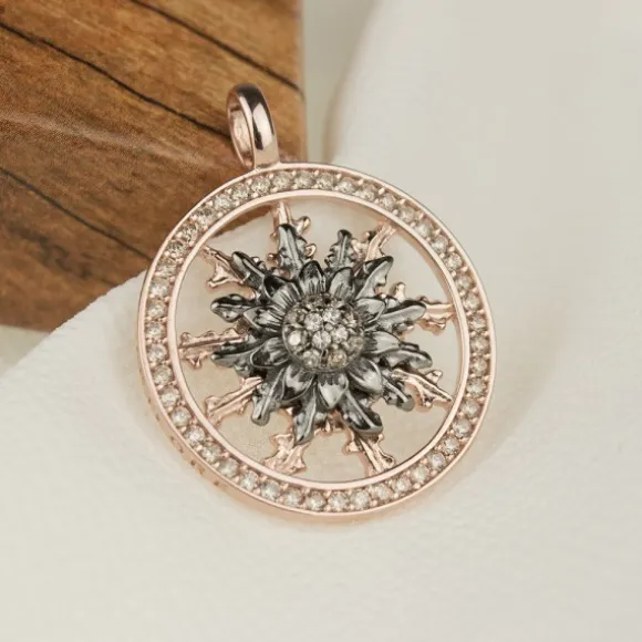 Cerco Eguzkilore Plata Rosa y Circonitas Personalizable