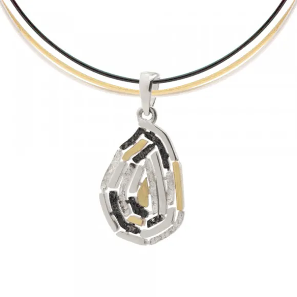 Colgante Almendra Vitoria Silueta Lámina de Oro