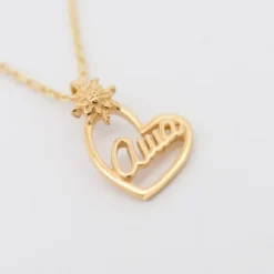 Colgante Ama Bihotza Plata Dorada
