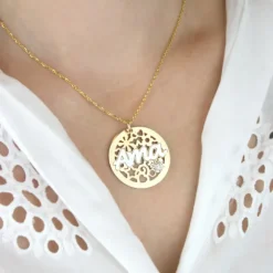 Colgante Ama Calado Plata Dorada Bicolor