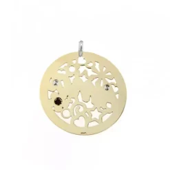 Colgante Ama Calado Plata Dorada Bicolor