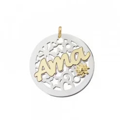 Colgante Ama Calado Plata Bicolor