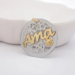 Colgante Ama Calado Plata Bicolor