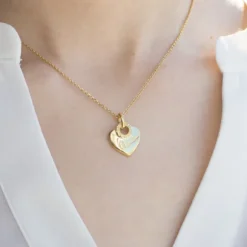 Colgante Ama Corazón Plata Dorada Personalizable