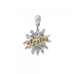 Colgante Ama Eguzkilore Plata Bicolor Personalizable