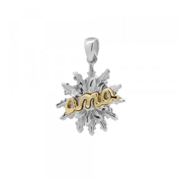 Colgante Ama Eguzkilore Plata Bicolor Personalizable
