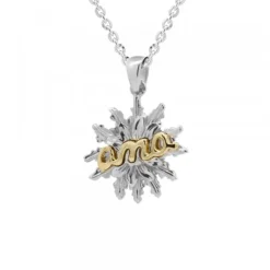 Colgante Ama Eguzkilore Plata Bicolor Personalizable