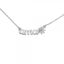 Colgante Ama Oro Blanco y brillante