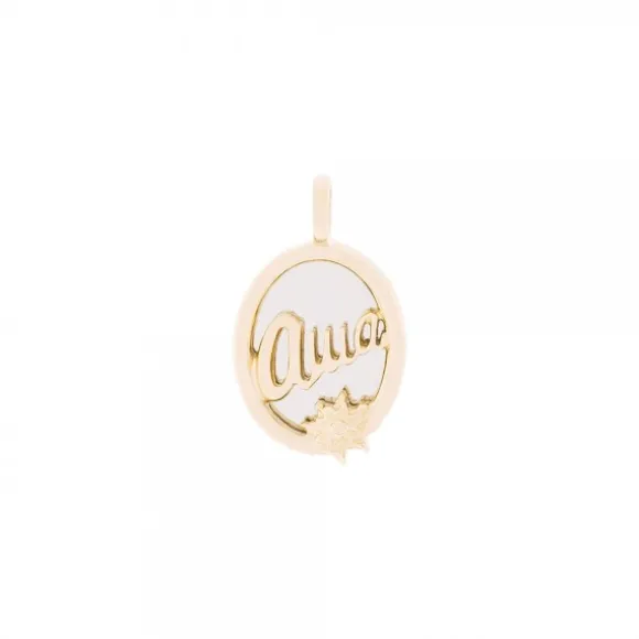 Colgante Ama ovalado Plata Dorada