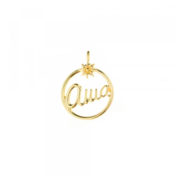 Colgante Ama Redondo Plata Dorada