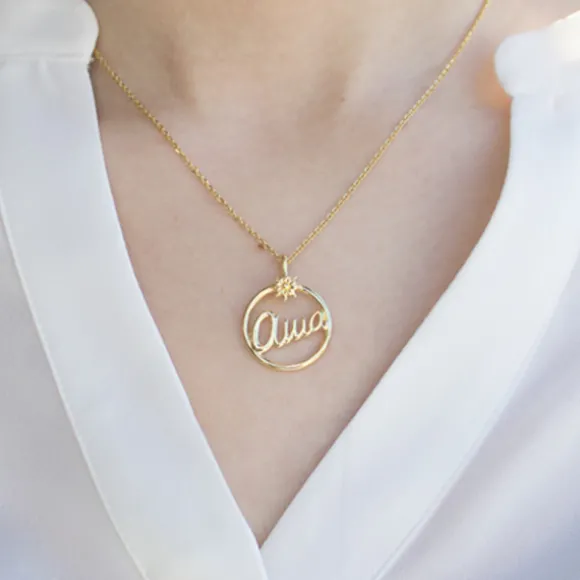 Colgante Ama Redondo Plata Dorada