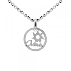 Colgante Ama y Eguzkilore Calado de Plata