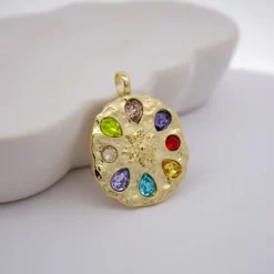 Colgante Arrue Berria Plata Dorada y Circonitas