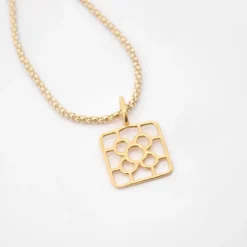 Colgante Baldosa Bilbao Plata Dorada