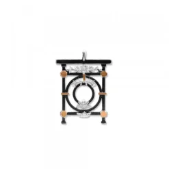 Colgante Baldosa Silueta de Plata con Lámina de Oro