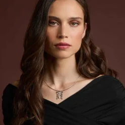 Colgante Baldosa Silueta de Plata con Lámina de Oro