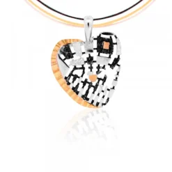 Colgante Baldosa Silueta de Plata con Lámina de Oro