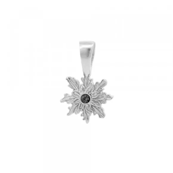 Colgante Basic Colors Plata y Circonita Negra 10mm