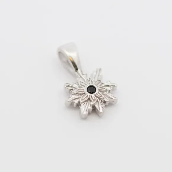 Colgante Basic Colors Plata y Circonita Negra 10mm