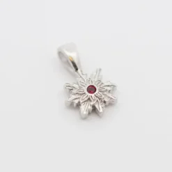 Colgante Basic Colors Plata y Circonita Roja 10mm